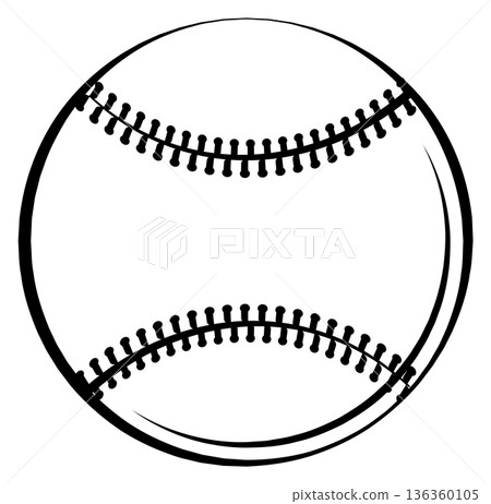 Baseball ball line icon. Team sport inventory 136360105