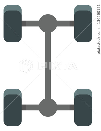 Car suspension color icon. Vehicle part symbol Car suspension color icon. Vehicle part symbol 136360131