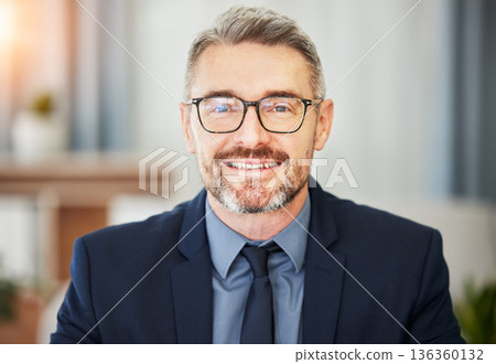 Portrait, mature business man and smile in office with corporate confidence, pride and professional broker in Australia. Face of happy CEO, manager and financial trader with experience in consulting Portrait, mature business man and smile in office with corporate confidence, pride and professional broker in Australia. Face of happy CEO, manager and financial trader with experience in consulting 136360132