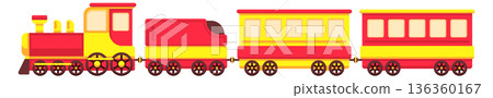 Train cargo and passenger kid toy cartoon icon 136360167