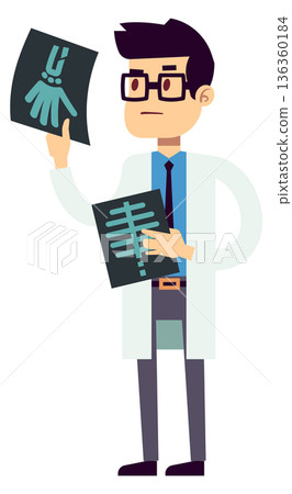 X-ray doctor. Physician character. Clinical hospital staff 136360184