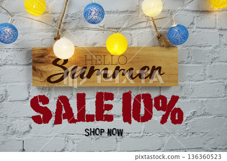 Summer Sale 10% Off Special Offer Promotion Discount Retail Shopping Concept 136360523