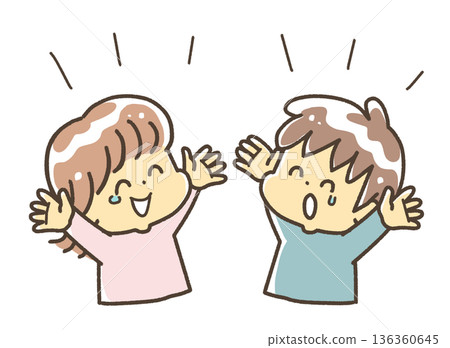 A person who raises his hands and cries with joy 136360645