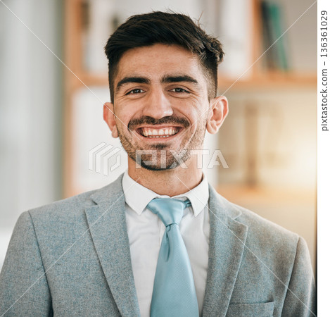 Portrait of businessman, pride and smile in modern office with confidence, opportunity and happiness for startup entrepreneur. Work, business and face of happy man in professional workplace in Canada Portrait of businessman, pride and smile in modern office with confidence, opportunity and happiness for startup entrepreneur. Work, business and face of happy man in professional workplace in Canada 136361029
