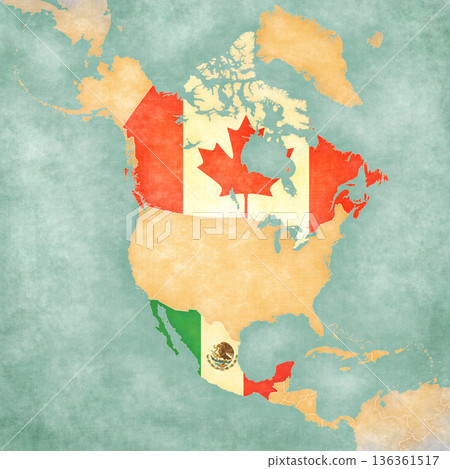 Map of North America - Canada and Mexico Map of North America - Canada and Mexico 136361517