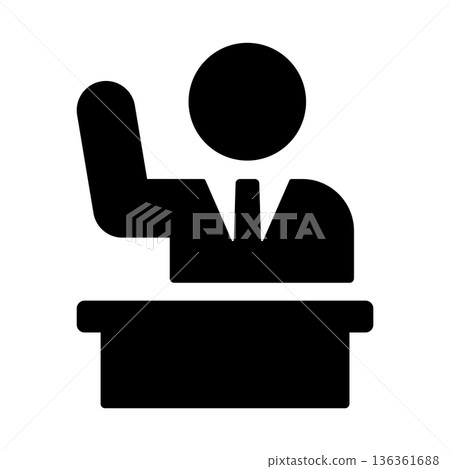 Silhouette icon of a person representing a seminar or training session Silhouette icon of a person representing a seminar or training session 136361688