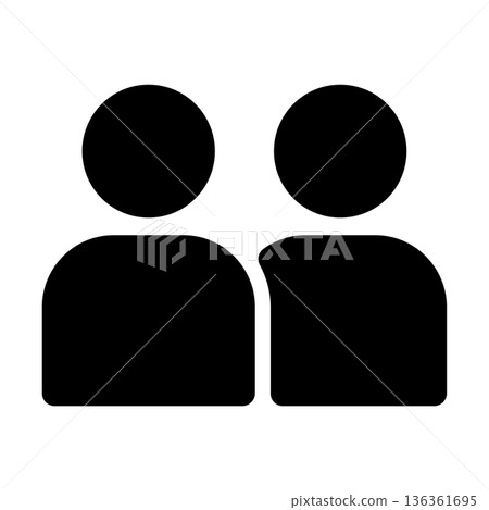 Partner/Collaboration Icons - Silhouette of a duo Partner/Collaboration Icons - Silhouette of a duo 136361695