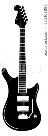 Bass music instrument. Electric guitar black icon 136361899