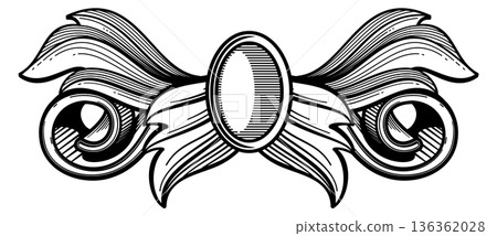 Decorative ornate filigree element. Vintage baroque swirl Decorative ornate filigree element. Vintage baroque swirl 136362028