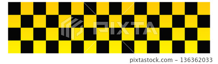 Checkered yellow black tape. Police border ribbon 136362033