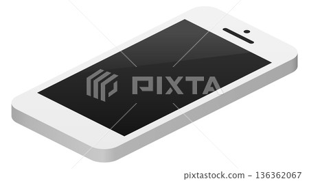 Smartphone isometric icon. Mobile phone with black screen Smartphone isometric icon. Mobile phone with black screen 136362067