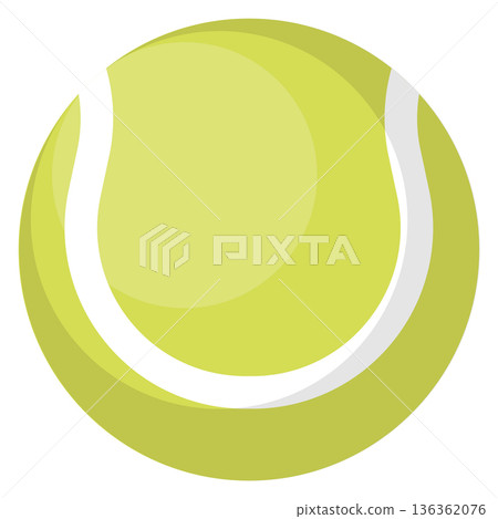 Tennis green ball cartoon icon. Sport game Tennis green ball cartoon icon. Sport game 136362076