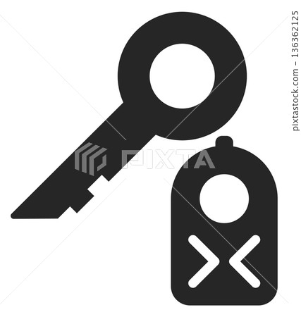 Car key black icon. Rent or owner property Car key black icon. Rent or owner property 136362125