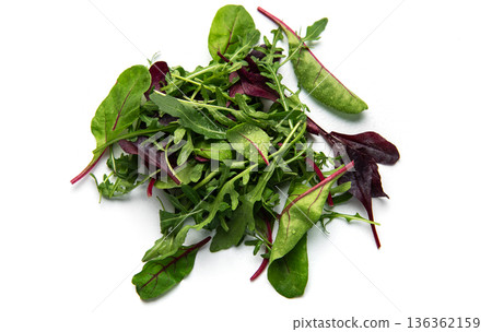 Fresh mixed green salad leaves for healthy eating Fresh mixed green salad leaves for healthy eating 136362159