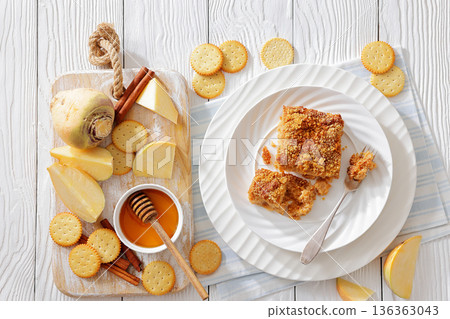 finnish rutabaga bake on a white plate 136363043