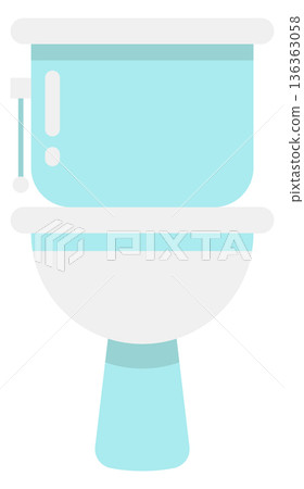 Ceramic toilet bowl. Lavatory basin cartoon icon 136363058