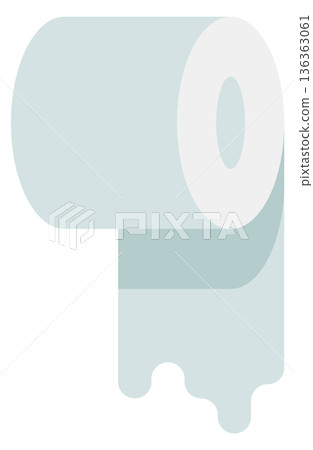 Toilet paper on wall holder. Wc cartoon icon 136363061