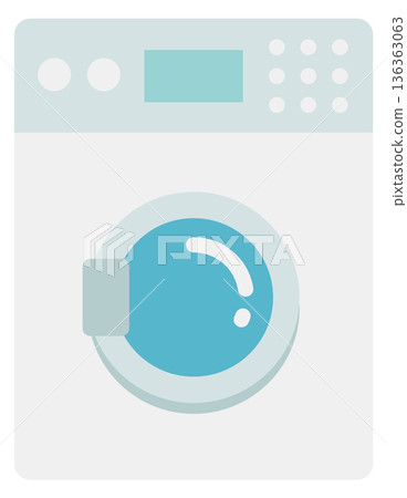 Washing machine cartoon icon. Laundry household symbol 136363063