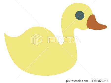 Rubber duck color icon. Yellow bathing toy 136363065