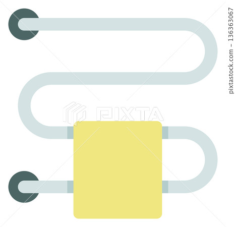 Heated towel rack cartoon icon. Electric warmer Heated towel rack cartoon icon. Electric warmer 136363067