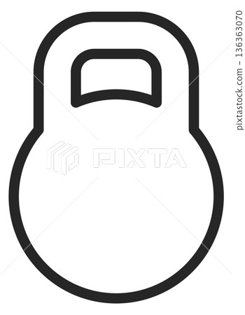 Heavy kettlebell line icon. Gym fitness equipment Heavy kettlebell line icon. Gym fitness equipment 136363070