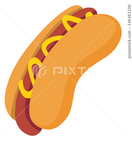 Hot dog cartoon icon. Street fast food Hot dog cartoon icon. Street fast food 136363100