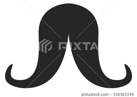 Curly mustaches icon. Photo booth filter accessory Curly mustaches icon. Photo booth filter accessory 136363149
