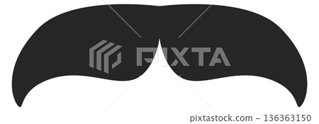 Retro mustaches black silhouette. Old hipster hairstyle Retro mustaches black silhouette. Old hipster hairstyle 136363150