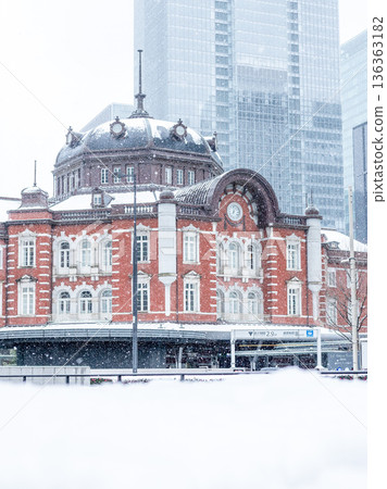 Snow in Tokyo Tokyo Station Snow in Tokyo Tokyo Station 136363182