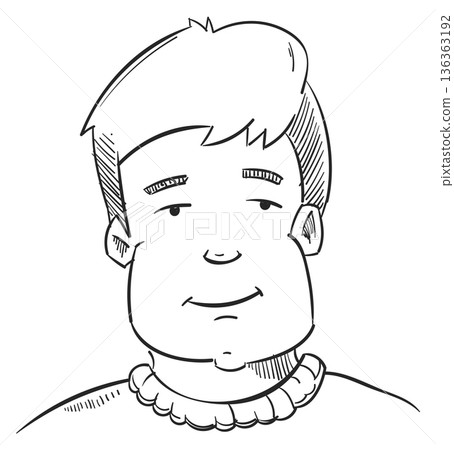 Male portrait. Human head sketch. Face doodle Male portrait. Human head sketch. Face doodle 136363192