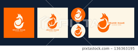 Modern fox logo design set for creative tech startup brand vector illustration. Modern fox logo design set for creative tech startup brand vector illustration. 136363195