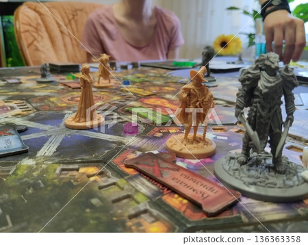 Mozyr, Belarus, April 10 2024: Gameplay of the board game Black Rose Wars 136363358