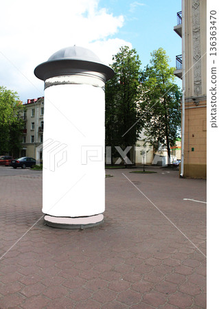 advertising cabinet mockup with space for text copyspace 136363470