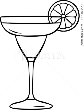 daiquiri with lemon icon in black and white doodle sketch style. Refreshing summer cocktail for party invitations, menu or packaging daiquiri with lemon icon in black and white doodle sketch style. Refreshing summer cocktail for party invitations, menu or packaging 136363545
