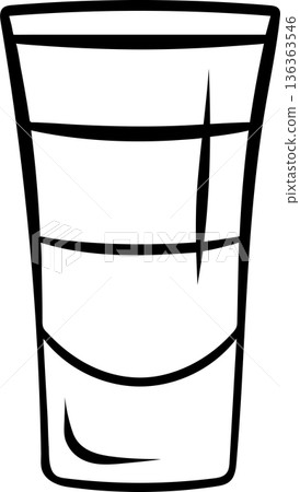 Alcoholic cocktail B-52, simple black and white icon. Doodle and sketch style layered shot for bar menu or party design Alcoholic cocktail B-52, simple black and white icon. Doodle and sketch style layered shot for bar menu or party design 136363546