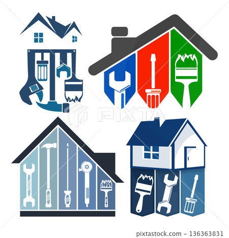 Set of symbols for home repair and maintenance 136363831