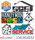 Set of unique design symbols for home renovation and maintenance 136363832