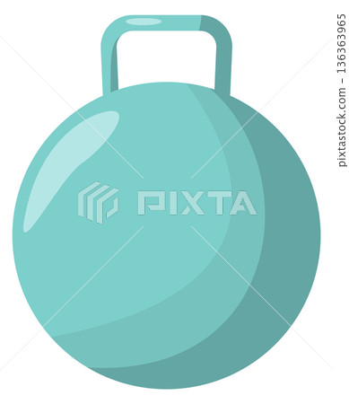 Heavy gym kettlebell cartoon icon. Lifting equipment 136363965