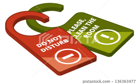 Do nut disturb door knob tag isometric icon 136363977