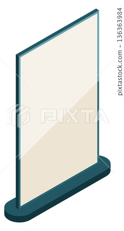 Empty ad screen isometric icon. Promo display 136363984
