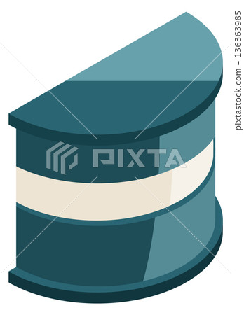 Reception stand isometric icon. Info booth stall Reception stand isometric icon. Info booth stall 136363985