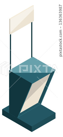 Promotion stall isometric icon. Reception expo stand 136363987