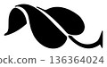 Art Nouveau black silhouette tree leaf 136364024