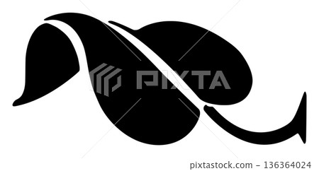 Art Nouveau black silhouette tree leaf 136364024
