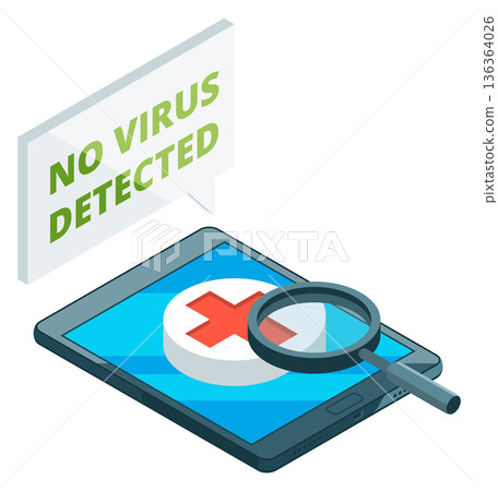 Smartphone virus protection isometric icon. Malware protection 136364026