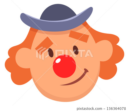 Humor character. Positive mood avatar. Cartoon clown Humor character. Positive mood avatar. Cartoon clown 136364078