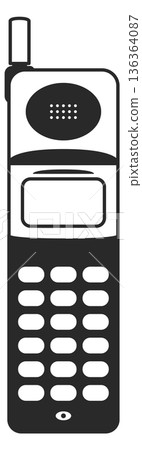 Cordless phone black icon. Portable communication device Cordless phone black icon. Portable communication device 136364087