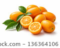 Fresh kumquat isolated on white background 136364106