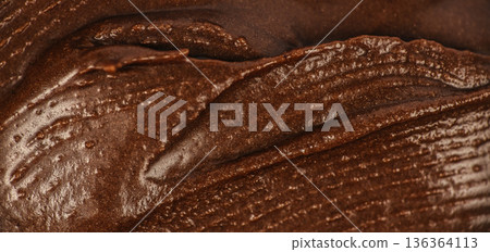 Chocolate cream texture background macro Chocolate cream texture background macro 136364113