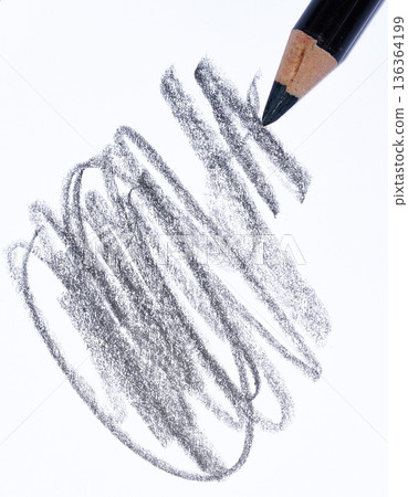 Black wooden pencil and shading on white background 136364199